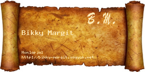 Bikky Margit névjegykártya